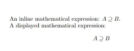 Superset of or Equal To Symbol