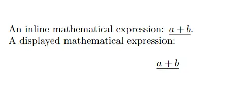 Underline Text in Math Expression